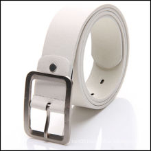 square buckle white woman leather belt